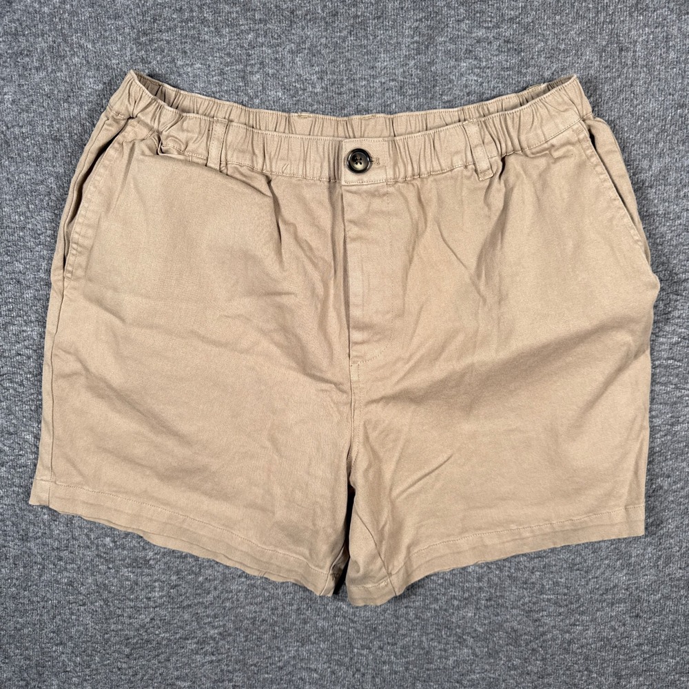 Cove Chino Shorts Mens 36 Tan Beige Elastic Waist Stretch 5" Inseam